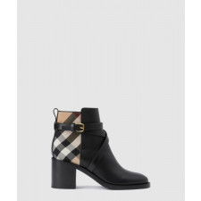 버버리 체크 레더 힐 부츠 80568181