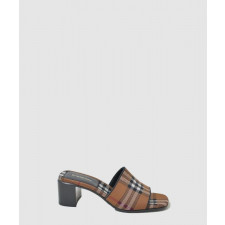 버버리 모티프 로고 뮬 샌들 76774592