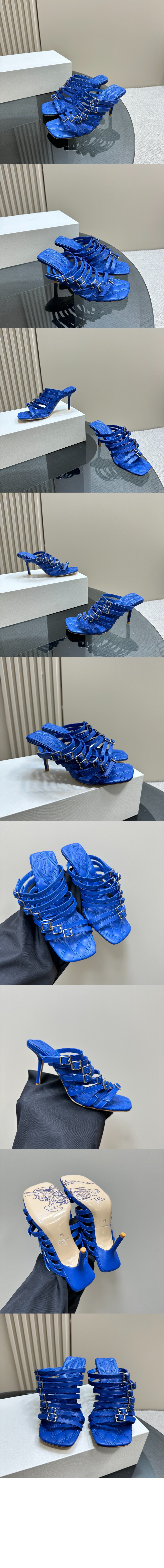 버버리 체크 코튼 스텝 샌들 80774701