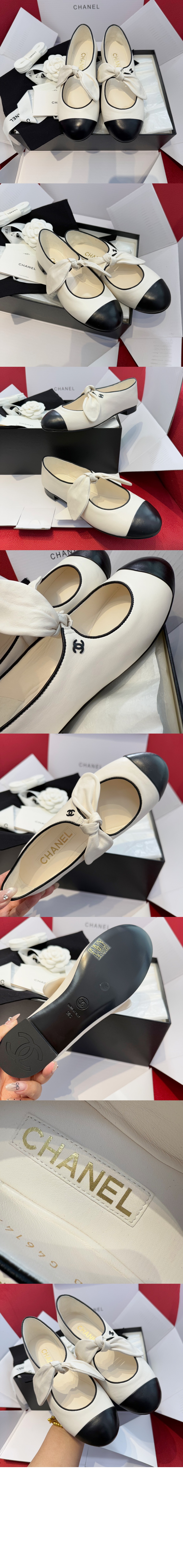 샤넬 리본 메리제인 플랫슈즈 G46149