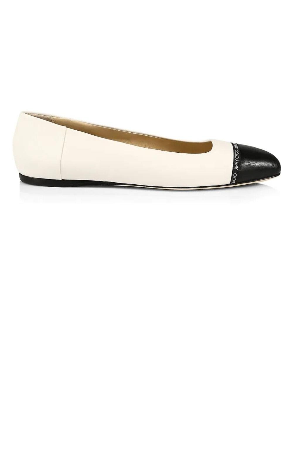 지미추 Leather Ballerina Flats Shoes