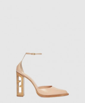 펜디 핑크 가죽 힐 8I8347