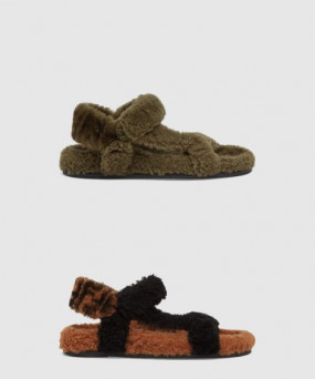 펜디 FF 힐 시어링 퍼 샌들 8X8229