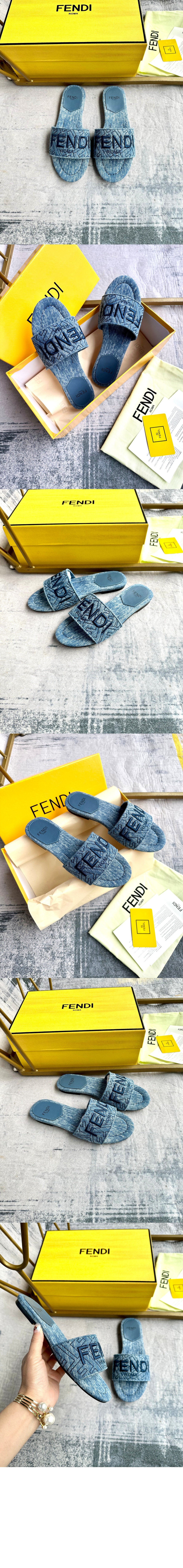 펜디 데님 슬라이드 8R8092