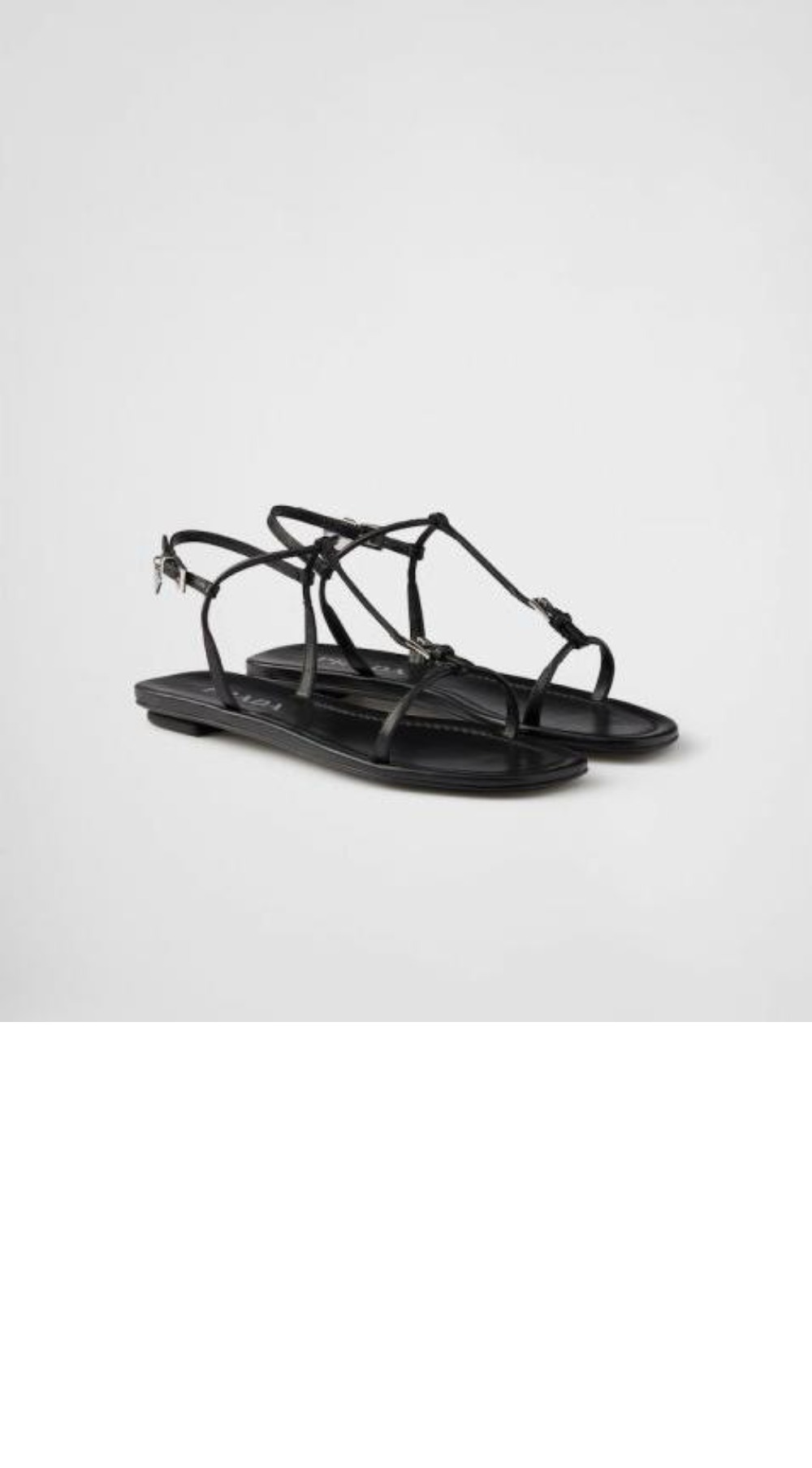 프라다 플랫 가죽 샌들 1X577N