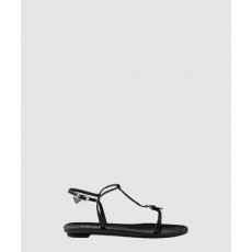 프라다 플랫 가죽 샌들 1X577N