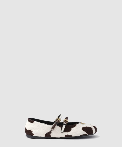 프라다 프린트 가죽 발레리나 1F794N