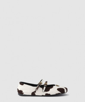 프라다 프린트 가죽 발레리나 1F794N