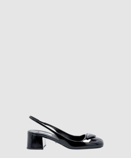 프라다 패딩로고 레더 슬링백 펌프스 22P1I7