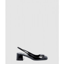 프라다 패딩로고 레더 슬링백 펌프스 22P1I7