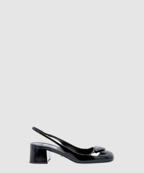 프라다 패딩로고 레더 슬링백 펌프스 22P1I7