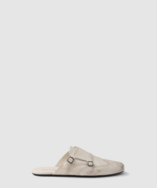 프라다 셔플 앤티크 레더 더블 몽크 스트랩 뮬 2S2992