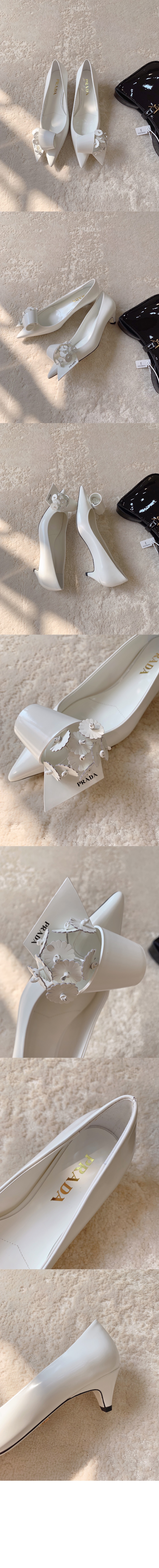 프라다 브러쉬드 가죽 펌프스 1I363N