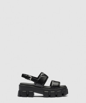 프라다 모놀리스 레더 스트랩 통굽 샌들 1X040N