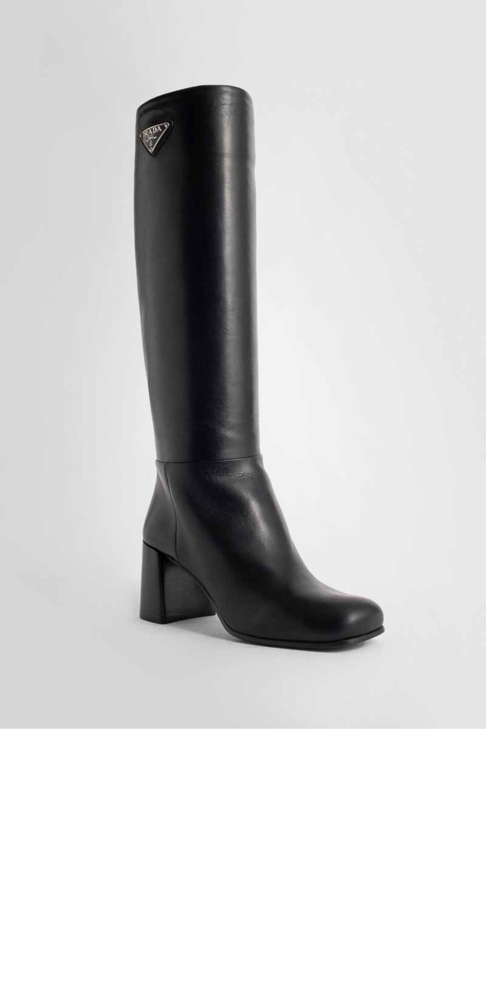 프라다 로고 브러쉬드 가죽 롱 부츠 1W931M