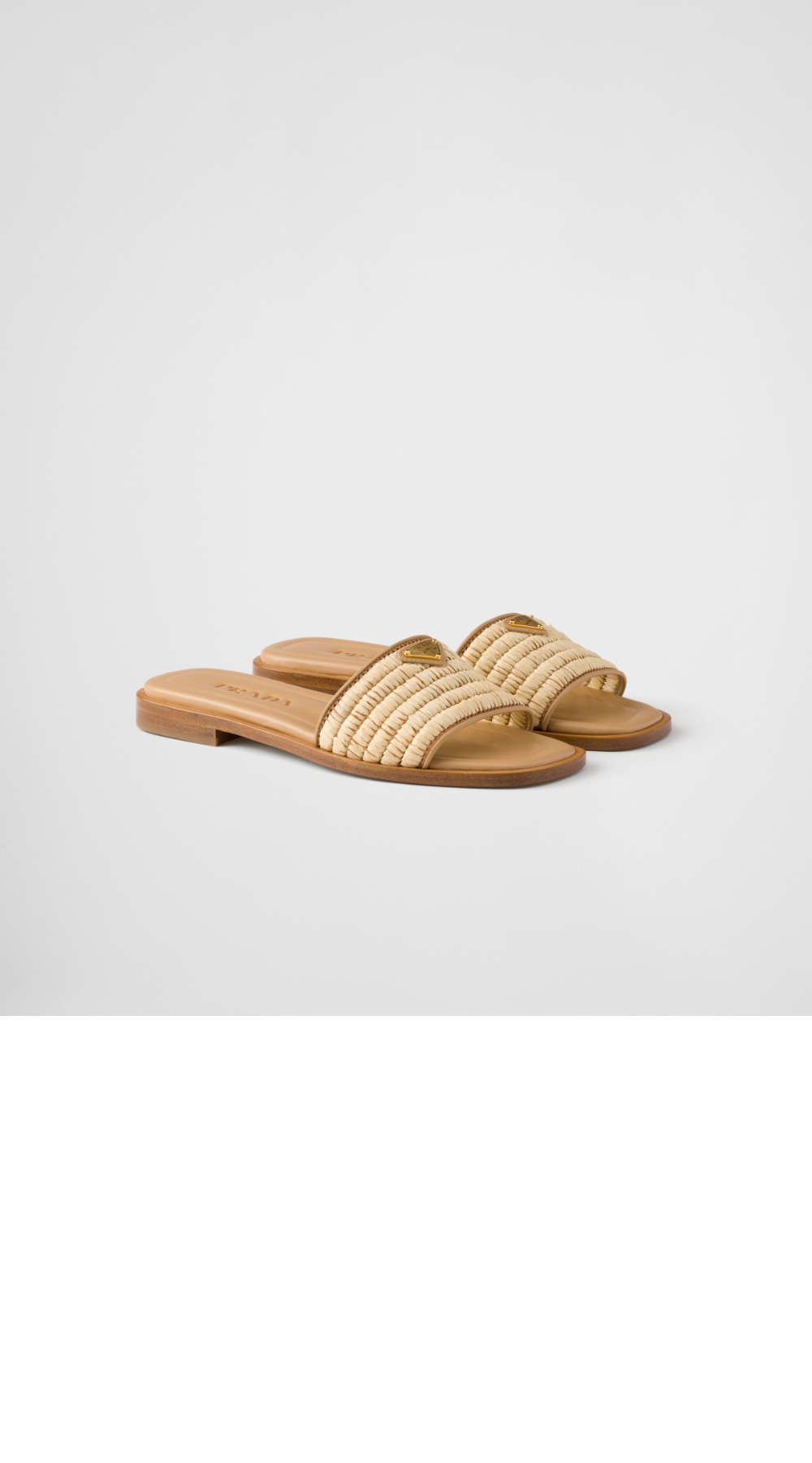 프라다 크로셰 디테일이 들어간 가죽 슬라이드 1XX758