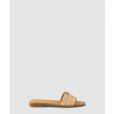 프라다 크로셰 디테일이 들어간 가죽 슬라이드 1XX758