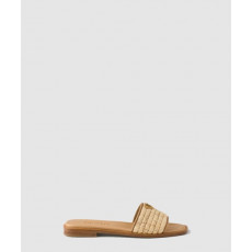 프라다 크로셰 디테일이 들어간 가죽 슬라이드 1XX758