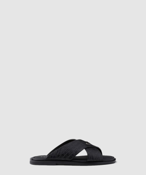 프라다 악어 가죽 크로스 샌들 2X3081