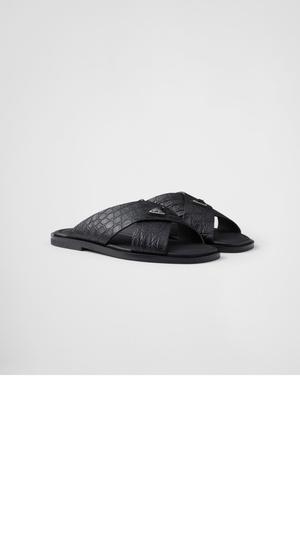 프라다 악어 가죽 크로스 샌들 2X3081