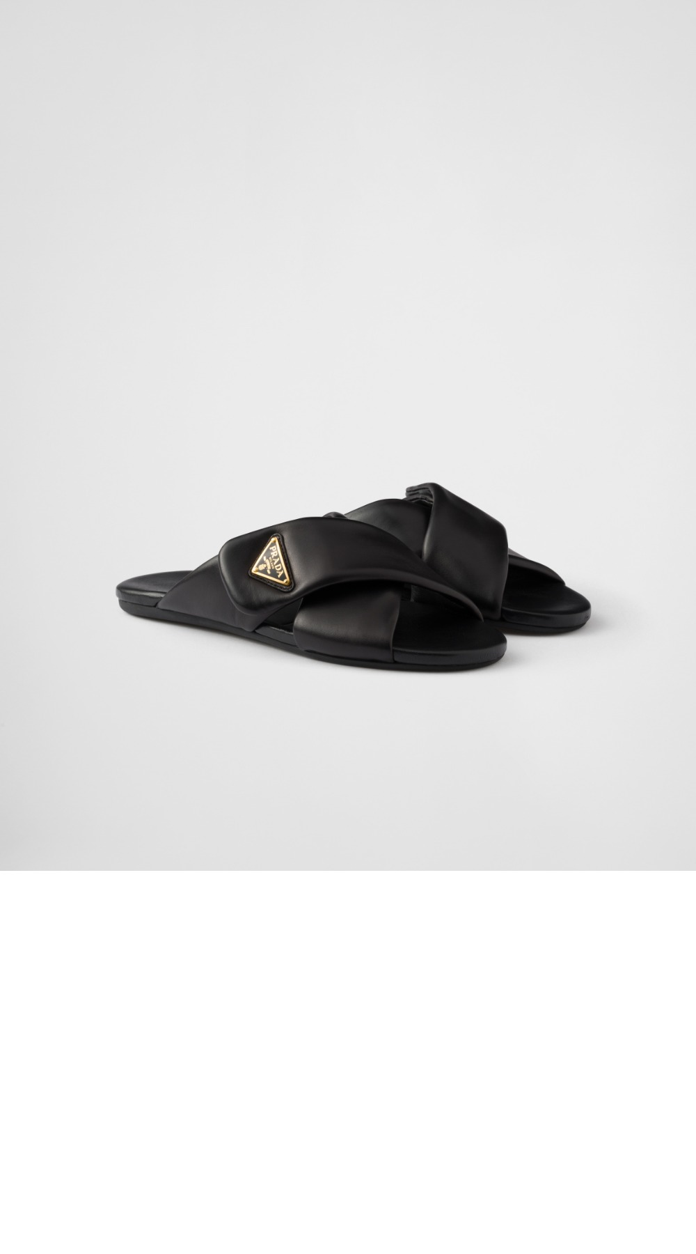 프라다 패딩 나파 가죽 슬라이더 샌들 1XX713
