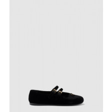 프라다 벨벳 발레 플랫 슈즈 1F794N