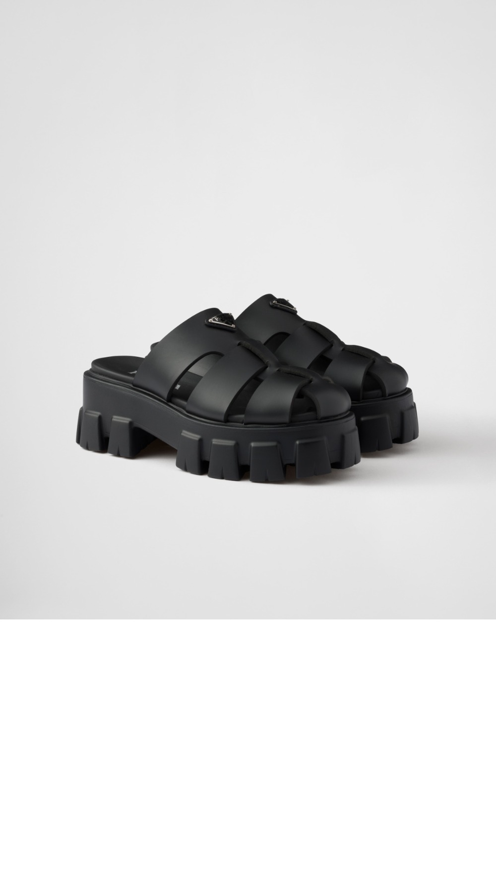 프라다 모놀리식 러버 뮬 1XX751