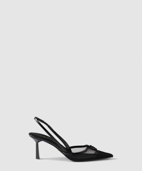 프라다 메쉬 소재 슬링백 펌프스 1I891N