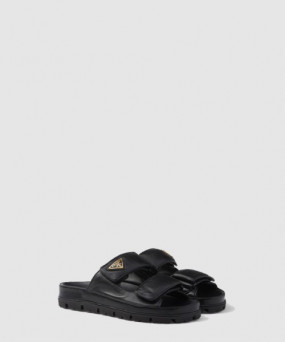 프라다 가죽 슬리퍼 슬라이드 1XX708