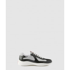 프라다 아메리카 컵 페이턴트 가죽 및 기능성 소재 스니커즈 4E3400