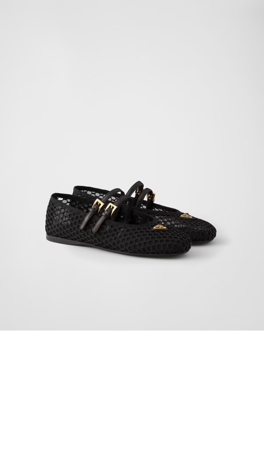 프라다 메시 원단 발레리나 1F915N