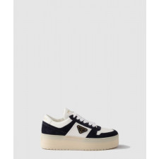 프라다 다운타운 볼드 나파 가죽 및 스웨이드 스니커즈 1E792M