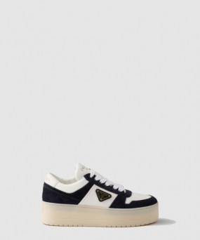 프라다 다운타운 볼드 나파 가죽 및 스웨이드 스니커즈 1E792M