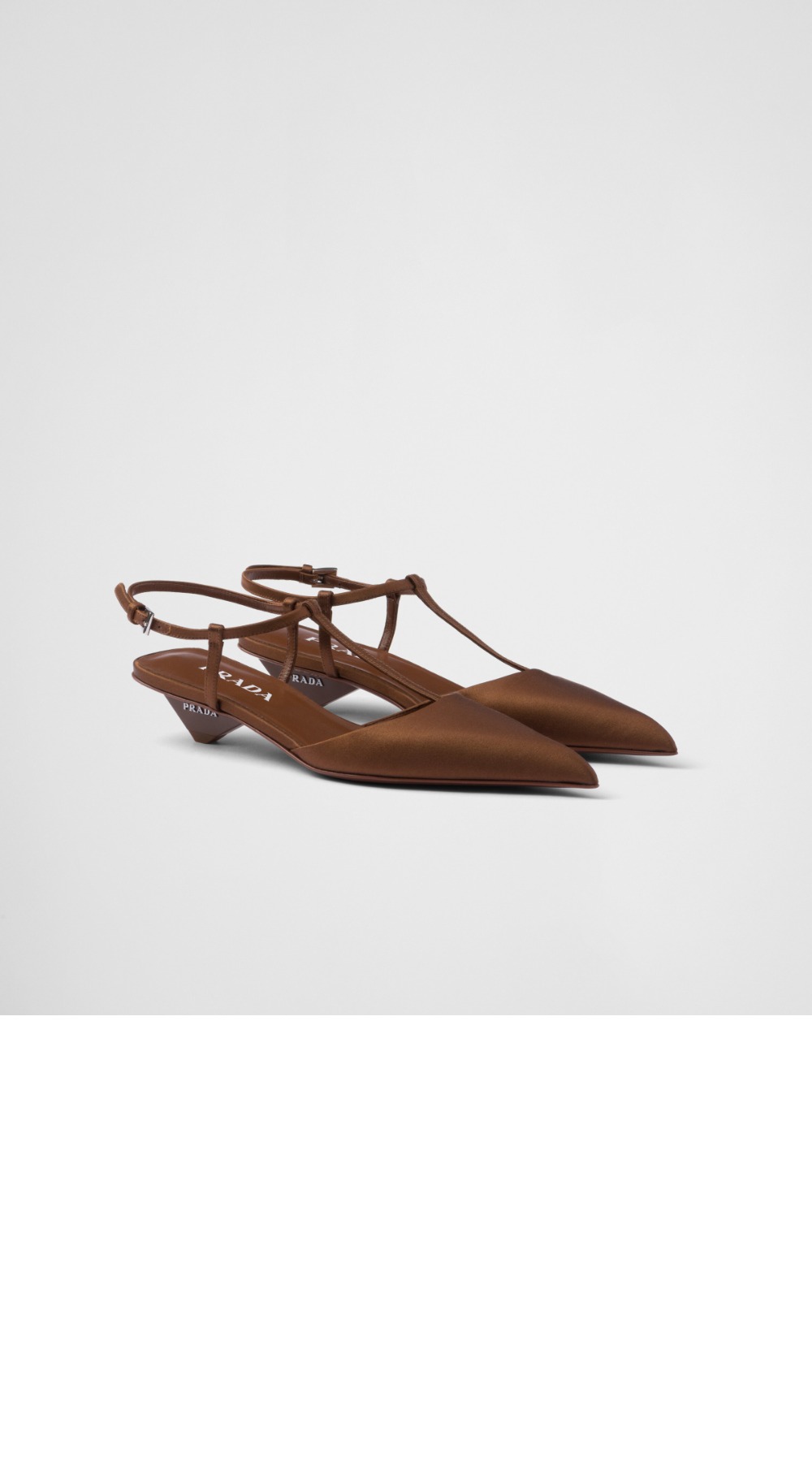 프라다 새틴 슬링백 펌프스 1I535N
