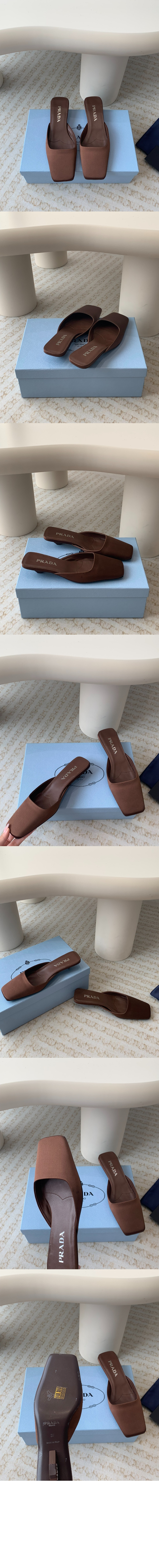 프라다 새틴 뮬 1I479N