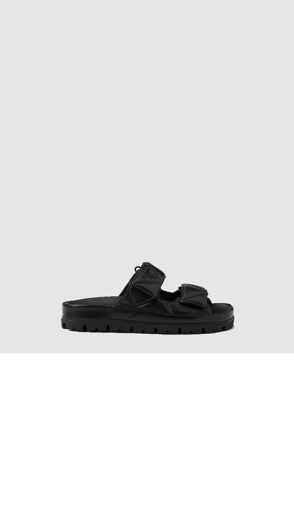 프라다 가죽 스트랩 슬라이드 1XX701