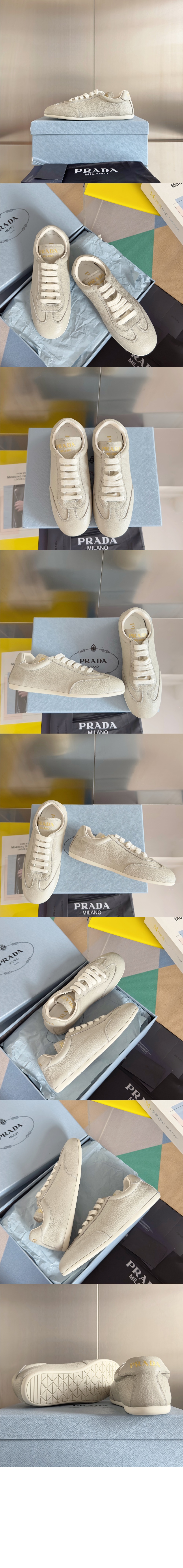 프라다 가죽 스니커즈 1E398N