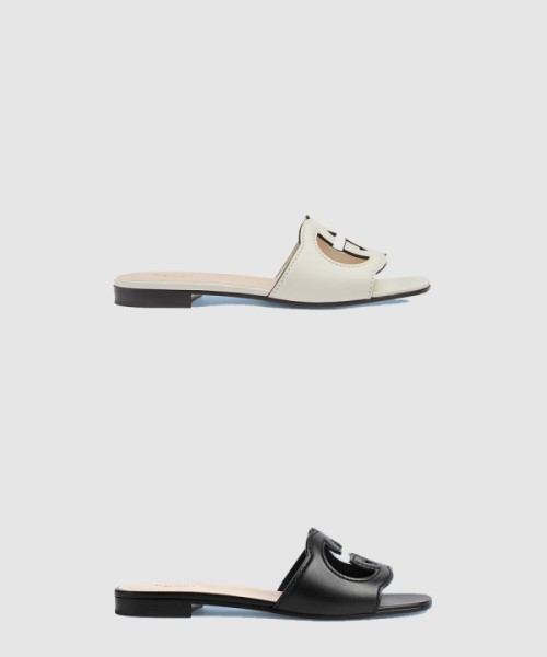 프라다 인터로킹 G 컷아웃 슬라이드 샌들 694451