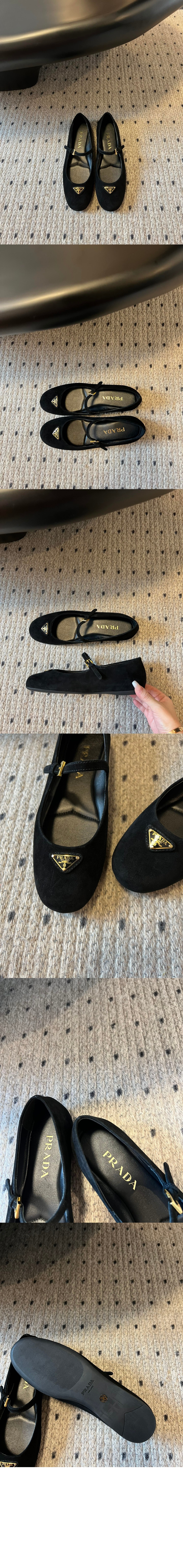 프라다 스웨이드 발레리나 1F793N