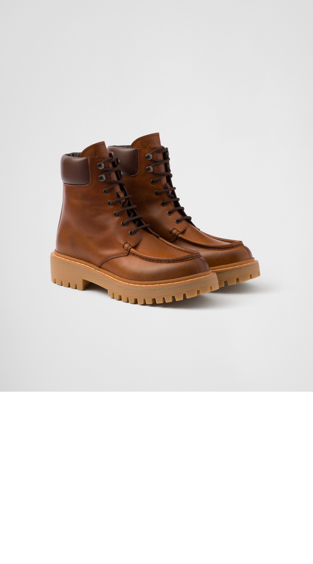 프라다 가죽 레이스업 부츠 1T803N