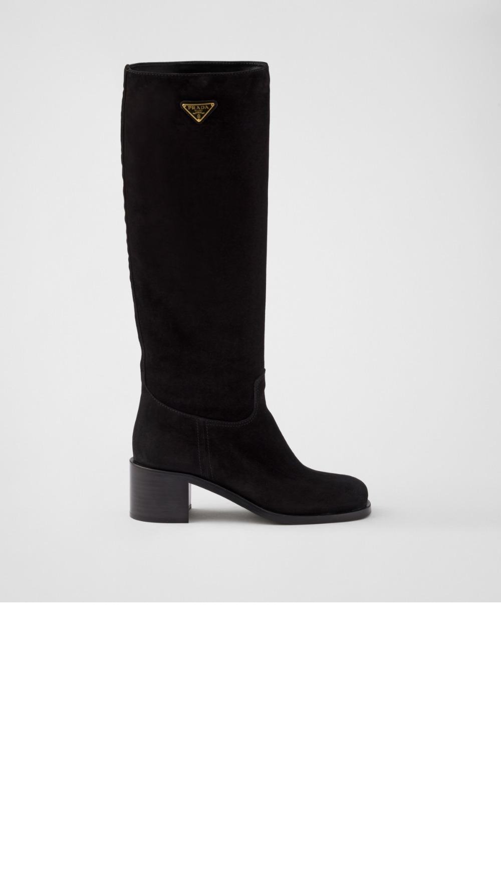 프라다 스웨이드 가죽 부츠 1W228N