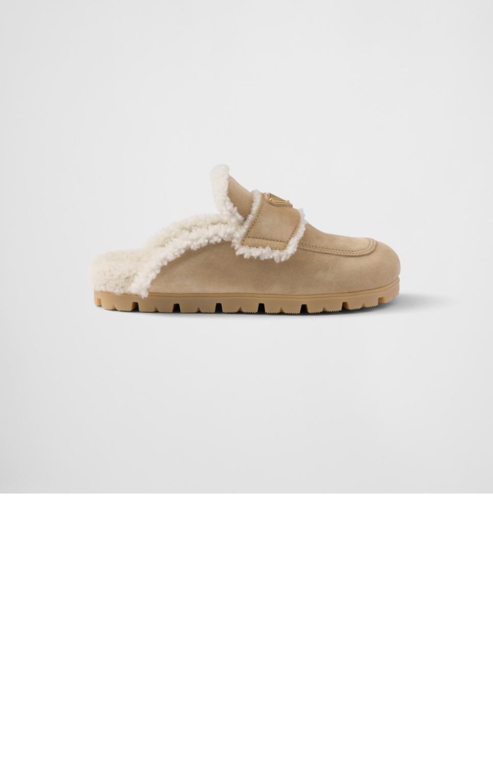 프라다 스웨이드 및 시어링 슬리퍼 1S711M