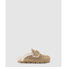 프라다 스웨이드 및 시어링 슬리퍼 1S711M