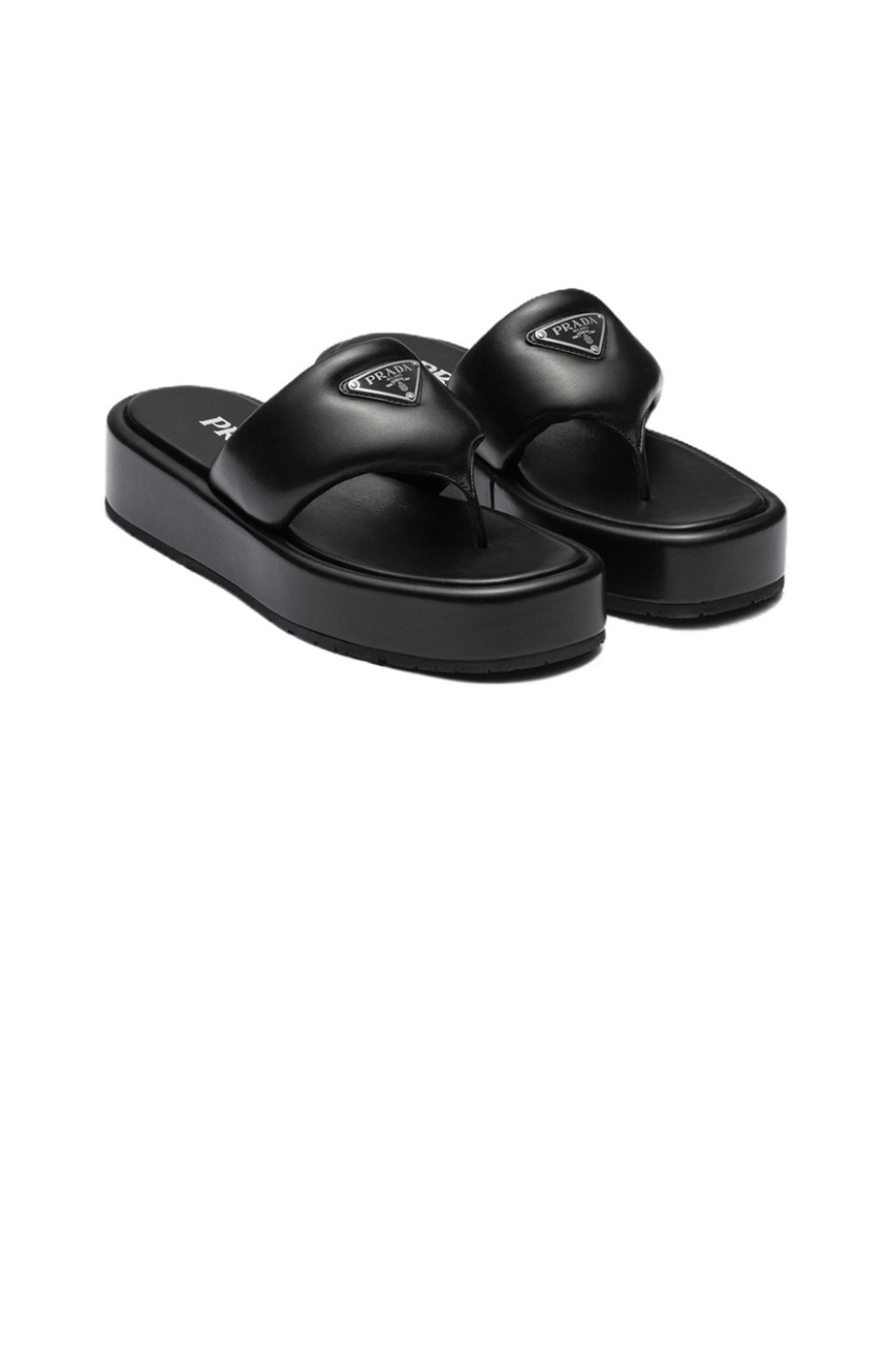 프라다 소프트 패딩 나파 통 웨지 샌들 1YZ043