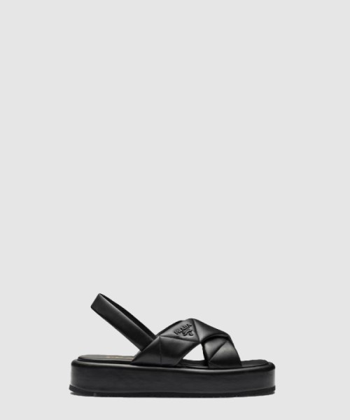 프라다 팅 나파 레더 플랫폼 샌들 1XZ749