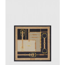 구찌 프린트 실크 까레 813625