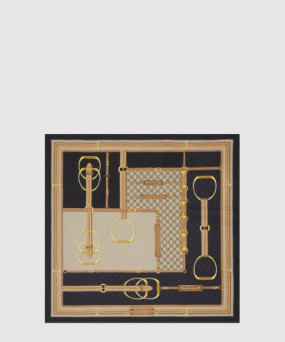 구찌 프린트 실크 까레 813625