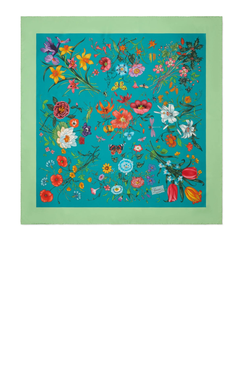 구찌 프린트 실크 까레 700400