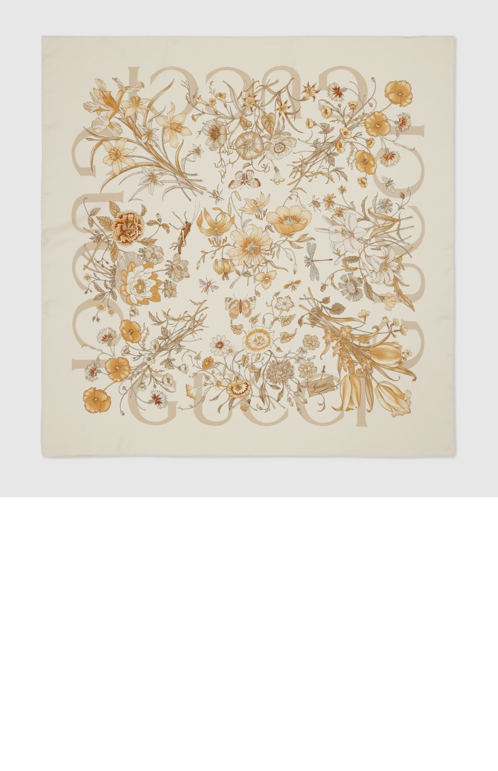 구찌 프린트 실크 까레 810042