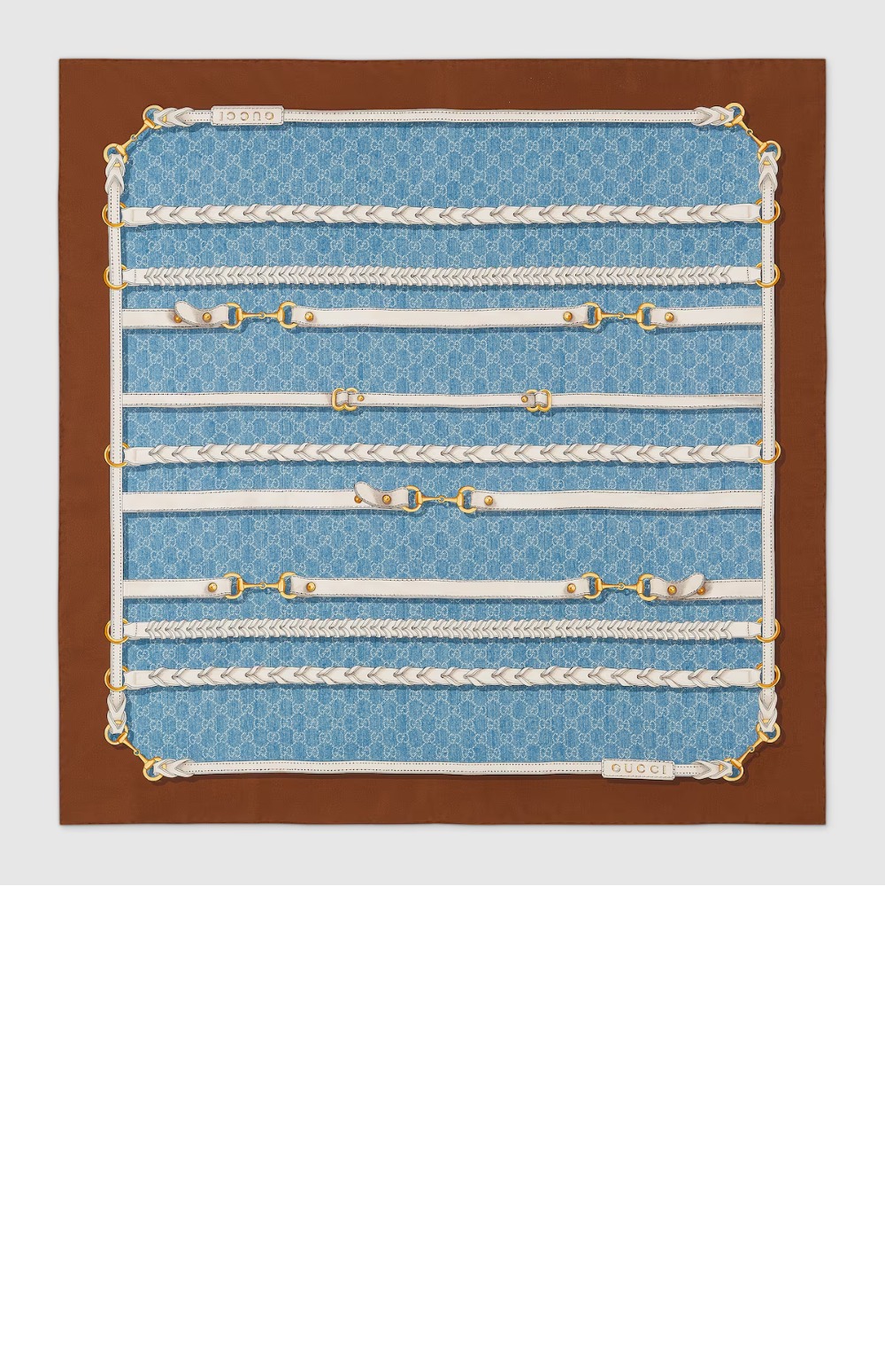 구찌 프린트 실크 까레 837925